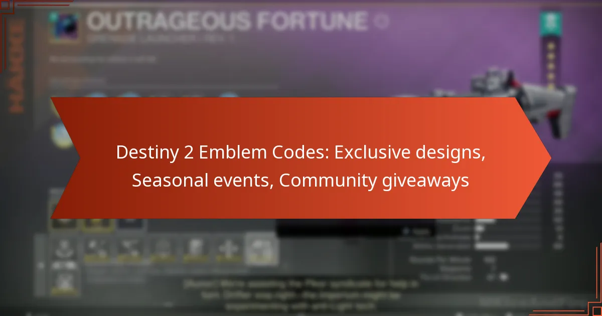 Destiny 2 Emblem Codes: Exclusive designs, Seasonal events, Community giveaways