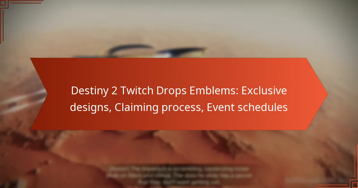 Destiny 2 Twitch Drops Emblems: Exclusive designs, Claiming process, Event schedules