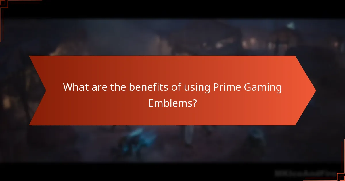 What are the benefits of using Prime Gaming Emblems?