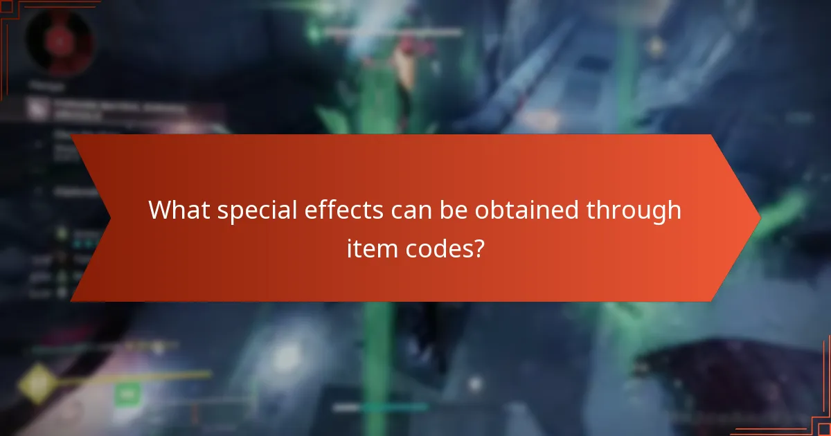 What special effects can be obtained through item codes?